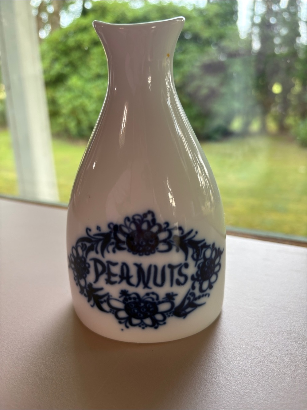 Porsgrund Peanuts Shaker with Blue and White Ceramic Vase from Norway